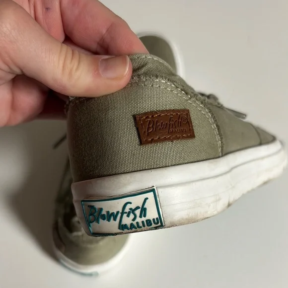 Blowfish Malibu army green casual slip on canvas sneakers - Picture 4 of 8